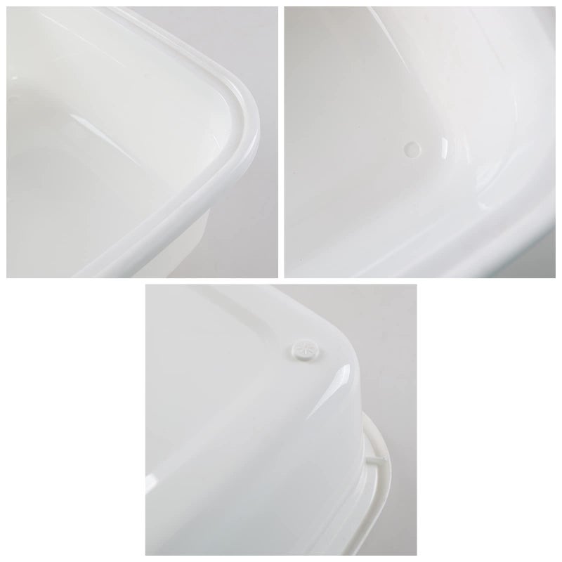 Nicesh 18 Quart Large Dish Pan, 3-Pack Plastic Rectangular Wash Basin, White - Image 3